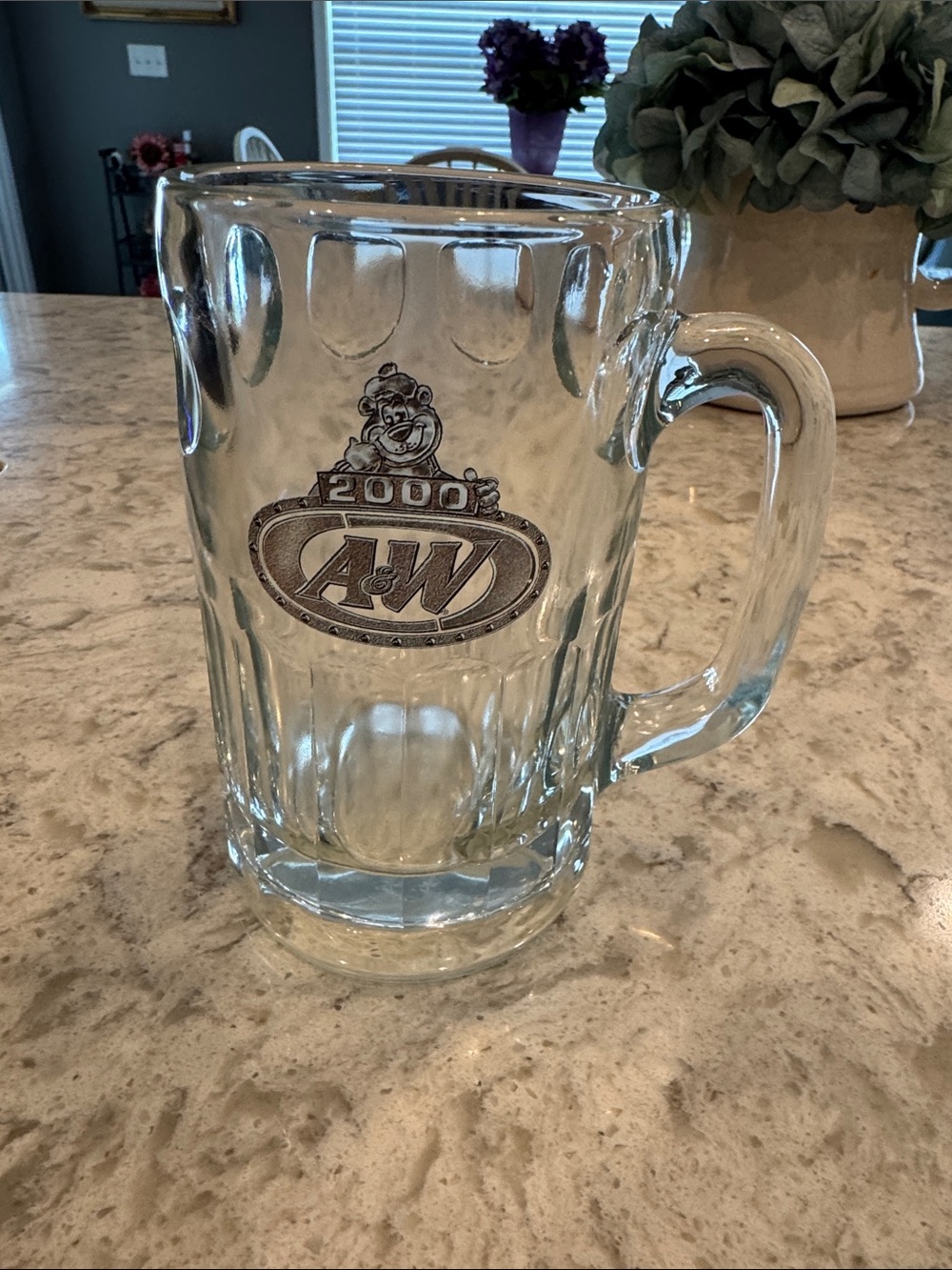 Clear Glass Beer Mug - 2000 Commemorative